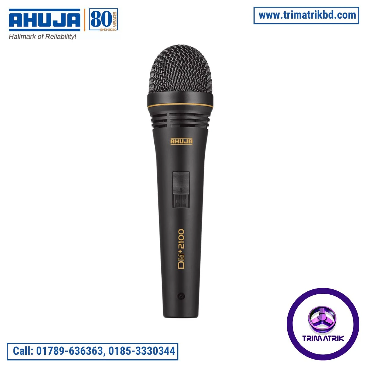 Ahuja DM+2100 Supercardioid Dynamic Vocal & PA Applications Attractive and Rugged Microphone