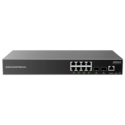 Grandstream GWN7801P 8 Port Gigabit Layer 2+ Managed PoE Network Switch