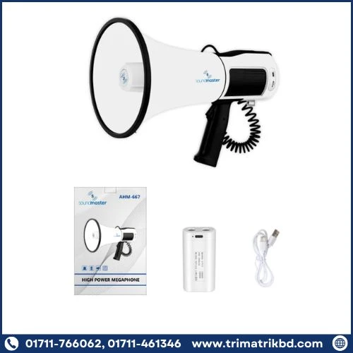 Soundmaster AHM-667 High Power Megaphone – Loud and Clear with Siren Feature