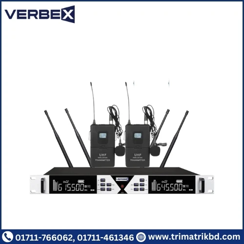 Verbex VT-AX102 100CH True Diversity Professional Performance UHF Wireless (2-Tie) Microphone