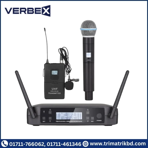 Verbex VT-GLXD4 UHF Wireless Microphone (1-Hand & 1-Tie)