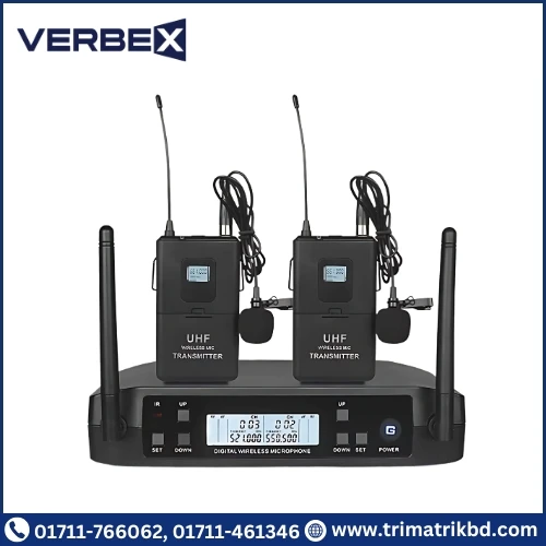 Verbex VT-GLXD4 UHF  Wireless Microphone ( 2-Head/Tie)