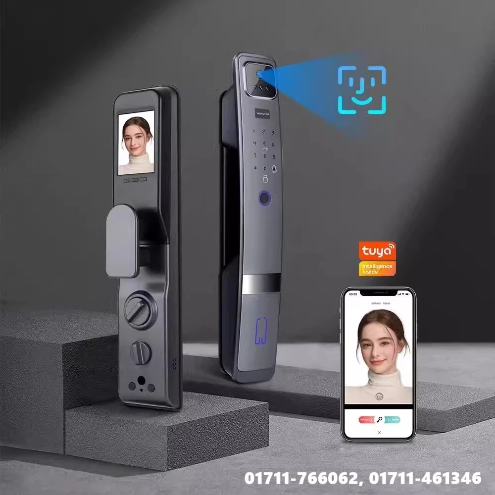 Verbex VT-H20 Automatic Electronic Fingerprint Lock WIFI Smart Lock 3D Face Recognition Digital Door Lock With Camera