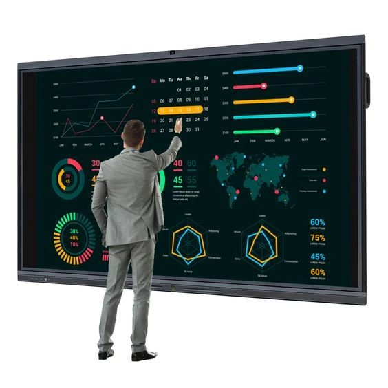 Verbex VT-IFP65AWT 65-inch Smart Interactive Flat Panel Board 4k UHD For Teaching and Meeting Room with OPS PC (Android + Windows 10)