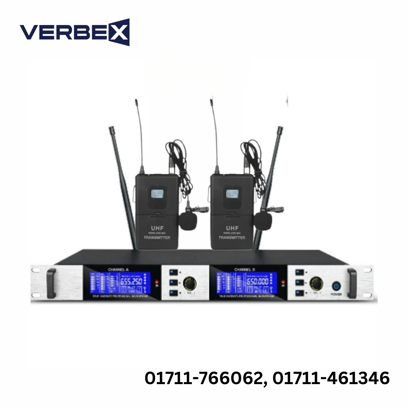 Verbex VT-KP86 UHF Wireless Microphone (2-Tie)