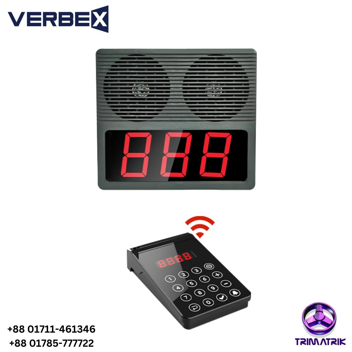 Verbex VT-WCS2 Number Calling System Wireless Hospital/Restaurant Pager Queue Management System Business Keyboard Calling