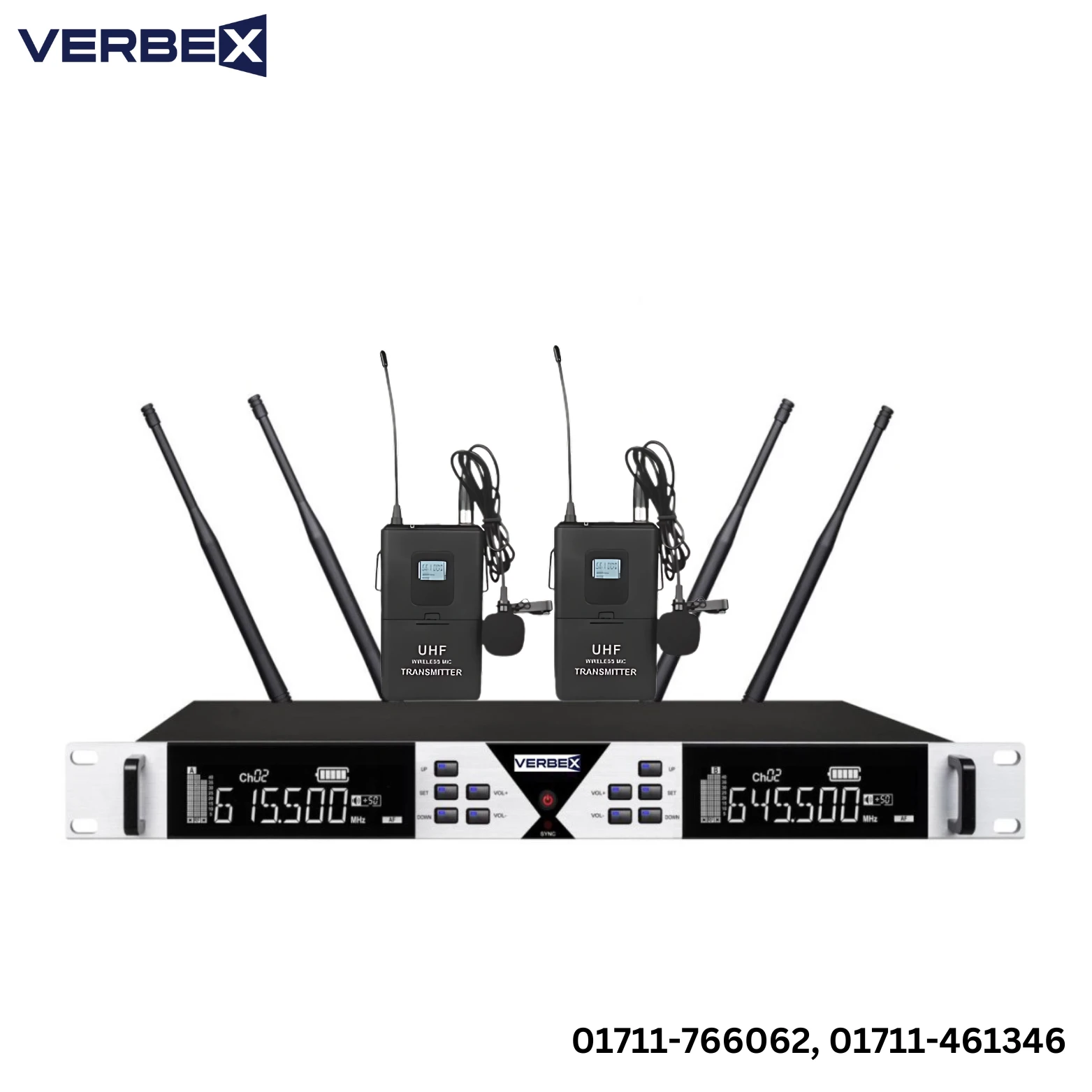 Verbex VT-KP86 UHF Wireless Microphone (2-Tie)